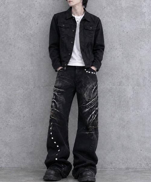 SHIBUYA Zy.(シブヤジー)の「Iron Vow ブラックデニムジャケット(デニムジャケット・メンズ・ブラック・L/M/XL)」の4枚目の写真