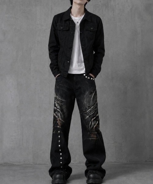 SHIBUYA Zy.(シブヤジー)の「Iron Vow ブラックデニムジャケット(デニムジャケット・メンズ・ブラック・L/M/XL)」の3枚目の写真