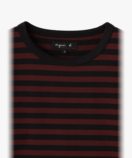 agnes b.(アニエスベー)の「細ボーダー コットン 七分袖 Tシャツ "Lil Cool"(Tシャツ/カットソー・レディース・ブラック系その他・1/2/3)」の3枚目の写真