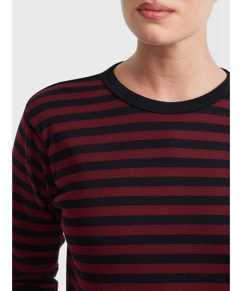 agnes b.(アニエスベー)の「細ボーダー コットン 七分袖 Tシャツ "Lil Cool"(Tシャツ/カットソー・レディース・ブラック系その他・1/2/3)」の7枚目の写真