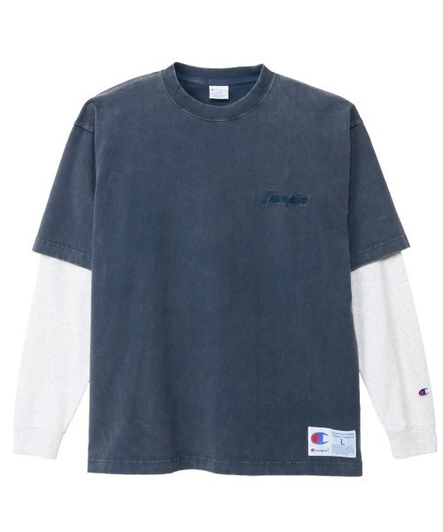 Champion(チャンピオン)の「チャンピオン Champion LONG SLEEVE T-SHIRT(Tシャツ/カットソー・メンズ・ネイビー/ブラック・L/LL/M)」の2枚目の写真