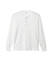 HANES（ヘインズ）の「【Hanes/ヘインズ】メンズ スムース ヘンリーネック ロングスリーブTシャツ（Tシャツ/カットソー）」