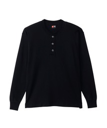 HANES（ヘインズ）の「【Hanes/ヘインズ】メンズ スムース ヘンリーネック ロングスリーブTシャツ（Tシャツ/カットソー）」