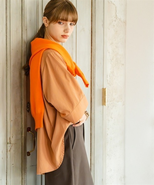 Maison INNESS（メゾンアイネス）の「ドライワッシャードルマンブラウス（吸汗速乾・イージーケア）＜大きいサイズ有＞（シャツ/ブラウス・レディース・オフホワイト/オレンジ/ネイビー・S/L/5L/M/3L/LL/4L）」の18枚目の写真