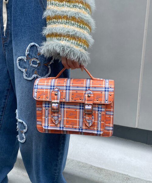 HELLO.SANFRANCISCO(ハローサンフランシスコ)の「【HELLO.SANFRANCISCO】チェックスターロゴサッチェルバッグ(ショルダーバッグ・レディース・ピンク/オレンジ・ONE SIZE)」の12枚目の写真