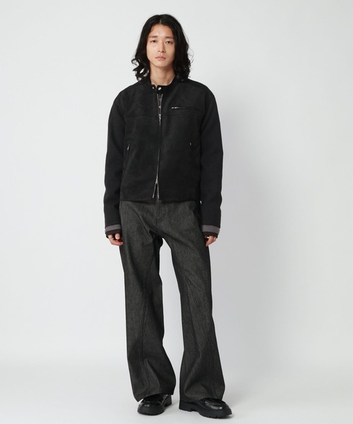 RAGEBLUE(レイジブルー)の「SLEEVE SWITCHING LEATHER RIDERS JACKET/袖切り替えレザーライダースジャケット(ライダースジャケット・メンズ・ブラック/ブラック系その他・MEDIUM/LARGE)」の13枚目の写真