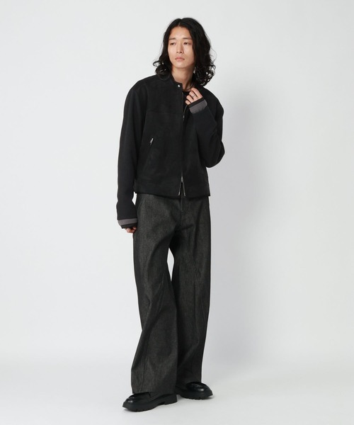 RAGEBLUE(レイジブルー)の「SLEEVE SWITCHING LEATHER RIDERS JACKET/袖切り替えレザーライダースジャケット(ライダースジャケット・メンズ・ブラック/ブラック系その他・MEDIUM/LARGE)」の14枚目の写真