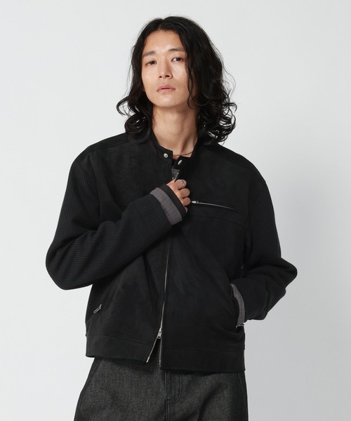RAGEBLUE(レイジブルー)の「SLEEVE SWITCHING LEATHER RIDERS JACKET/袖切り替えレザーライダースジャケット(ライダースジャケット・メンズ・ブラック/ブラック系その他・MEDIUM/LARGE)」の16枚目の写真