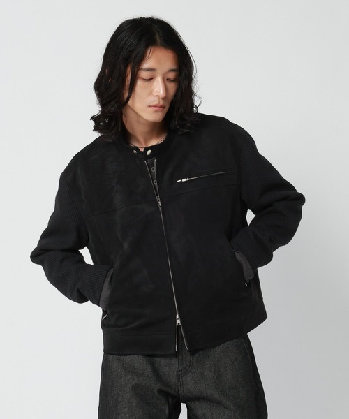 RAGEBLUE(レイジブルー)の「SLEEVE SWITCHING LEATHER RIDERS JACKET/袖切り替えレザーライダースジャケット(ライダースジャケット・メンズ・ブラック/ブラック系その他・MEDIUM/LARGE)」の17枚目の写真