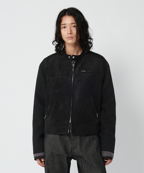 RAGEBLUE(レイジブルー)の「SLEEVE SWITCHING LEATHER RIDERS JACKET/袖切り替えレザーライダースジャケット(ライダースジャケット・メンズ・ブラック/ブラック系その他・MEDIUM/LARGE)」の19枚目の写真