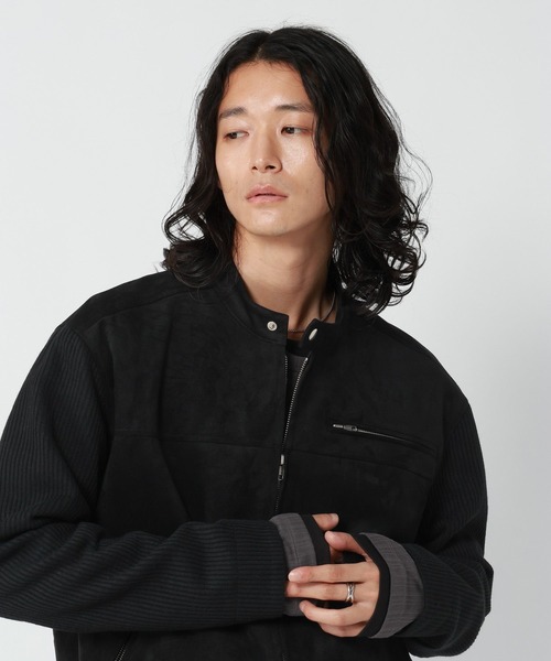 RAGEBLUE(レイジブルー)の「SLEEVE SWITCHING LEATHER RIDERS JACKET/袖切り替えレザーライダースジャケット(ライダースジャケット・メンズ・ブラック/ブラック系その他・MEDIUM/LARGE)」の20枚目の写真