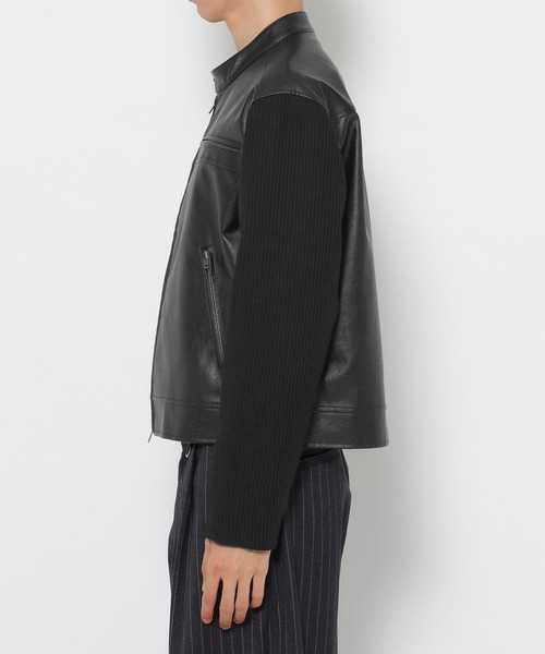 RAGEBLUE(レイジブルー)の「SLEEVE SWITCHING LEATHER RIDERS JACKET/袖切り替えレザーライダースジャケット(ライダースジャケット・メンズ・ブラック/ブラック系その他・MEDIUM/LARGE)」の22枚目の写真