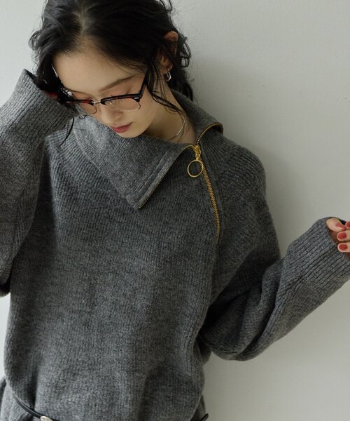 DISCOAT(ディスコート)の「【Noka】ZIP使いニットプルオーバー《WEB限定》(ニット/セーター・レディース・チャコールグレー/ピンク/アイボリー・FREE)」の16枚目の写真