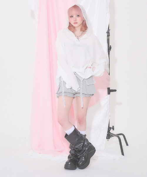 FickleBebe(フィクルベベ)の「フリルガーターバルーンパンツ(その他パンツ・レディース・グレー/ブラック・FREE)」の10枚目の写真