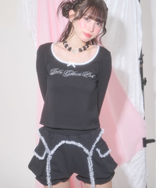FickleBebe(フィクルベベ)の「フリルガーターバルーンパンツ(その他パンツ・レディース・グレー/ブラック・FREE)」の16枚目の写真
