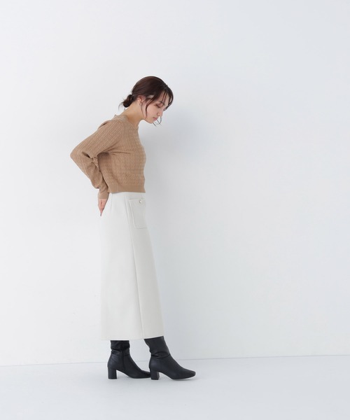 NATURAL BEAUTY BASIC(ナチュラルビューティーベーシック)の「圧縮ジャージーシリーズ ナロースカート(スカート・レディース・ブラウン/チャコールグレー/オフホワイト・LARGE/SMALL/MEDIUM)」の15枚目の写真