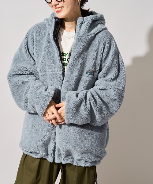 FREAK'S STORE（フリークスストア）の「限定展開　FREAK'S STORE OUTDOORS ボア リバーシブル フーディー（その他アウター・レディース・ネイビー/ベージュ/ブラック/オリーブ/チャコール・ﾌﾘ-）」の6枚目の写真