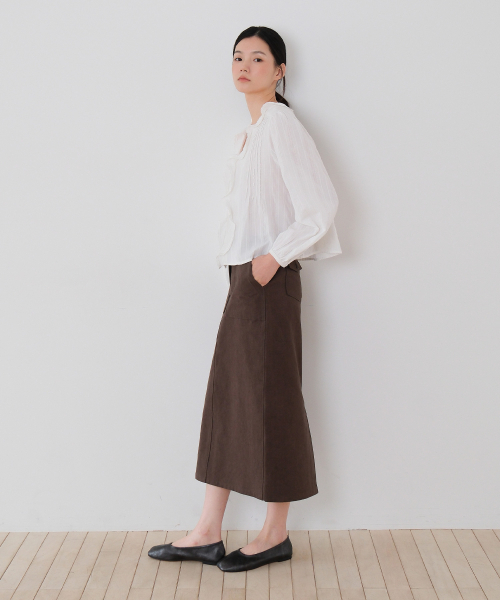 MOUI（モウイ）の「Washed cotton fatigue skirt (BROWN)（スカート・レディース・その他・SMALL/MEDIUM）」の3枚目の写真