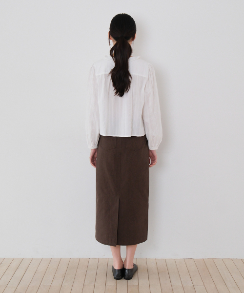 MOUI（モウイ）の「Washed cotton fatigue skirt (BROWN)（スカート・レディース・その他・SMALL/MEDIUM）」の5枚目の写真