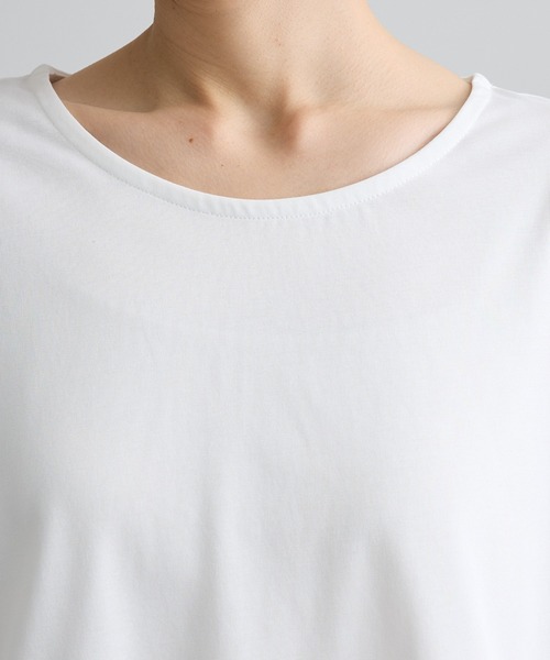 Green Parks(グリーンパークス)の「裾フレアドットチュールドッキングインナー(Tシャツ/カットソー・レディース・オフホワイト/ブラック・FREE)」の9枚目の写真