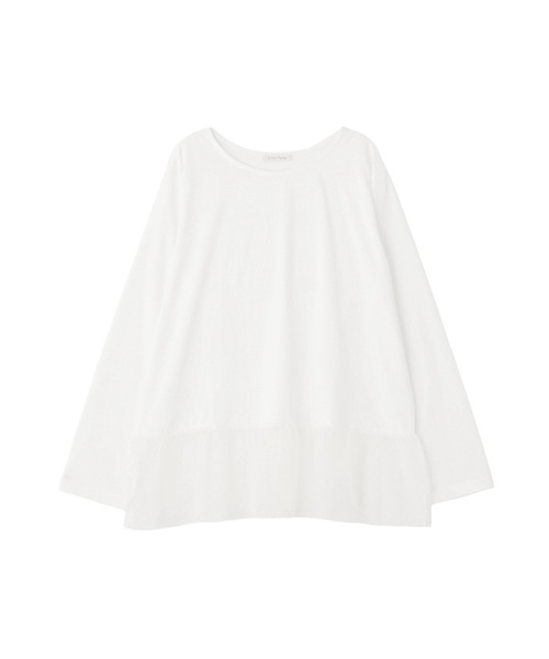 Green Parks(グリーンパークス)の「裾フレアドットチュールドッキングインナー(Tシャツ/カットソー・レディース・オフホワイト/ブラック・FREE)」の12枚目の写真