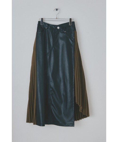 Muel Chic（ミュエルシック）の「Arc eco leather skirt アークエコレザースカート（スカート・レディース・ブラウン/ダークカーキ/ブラック・MEDIUM/SMALL）」の8枚目の写真