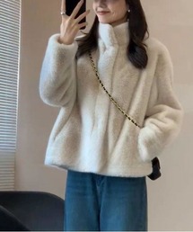 ハイネックフェイクファージャケット