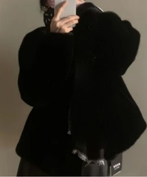 ハイネックフェイクファージャケット