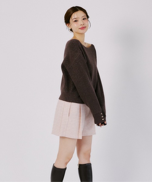 tocco closet(トッコ クローゼット)の「ラメツイードタックショートパンツ(その他パンツ・レディース・ブラック/ベビーピンク・M)」の15枚目の写真
