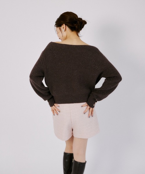 tocco closet(トッコ クローゼット)の「ラメツイードタックショートパンツ(その他パンツ・レディース・ブラック/ベビーピンク・M)」の18枚目の写真