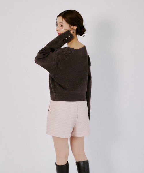 tocco closet(トッコ クローゼット)の「ラメツイードタックショートパンツ(その他パンツ・レディース・ブラック/ベビーピンク・M)」の17枚目の写真