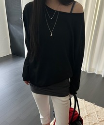 Boat Neck Loose Tee / ボートネックルーズTシャツ
