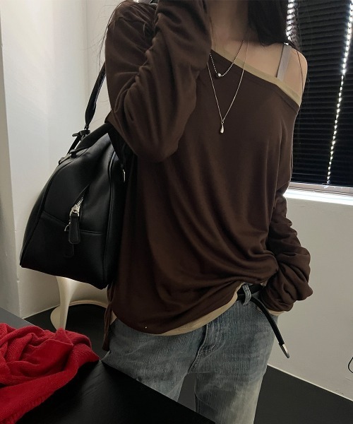LOENNE(ロエヌ)の「Boat Neck Loose Tee / ボートネックルーズTシャツ(Tシャツ/カットソー・レディース・Mustard/ブラウン/グレー/ホワイト/ブラック・FREE)」の19枚目の写真