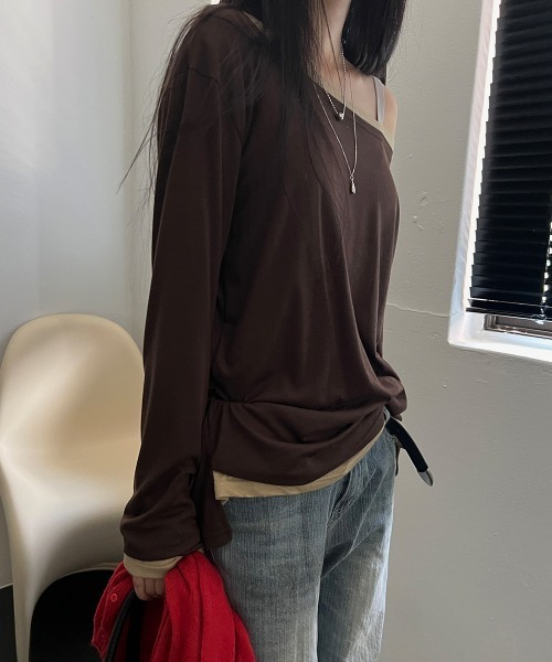 LOENNE(ロエヌ)の「Boat Neck Loose Tee / ボートネックルーズTシャツ(Tシャツ/カットソー・レディース・Mustard/ブラウン/グレー/ホワイト/ブラック・FREE)」の20枚目の写真