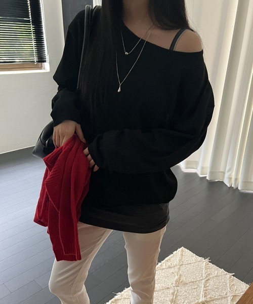 LOENNE(ロエヌ)の「Boat Neck Loose Tee / ボートネックルーズTシャツ(Tシャツ/カットソー・レディース・Mustard/ブラウン/グレー/ホワイト/ブラック・FREE)」の22枚目の写真