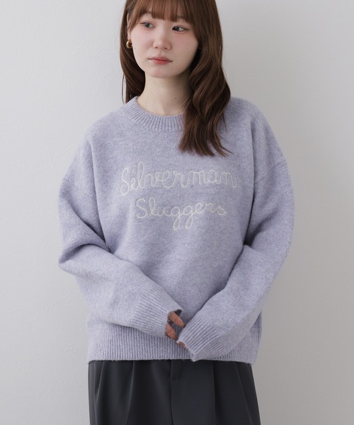 FUNALIVE(ファンアライブ)の「バイカラー刺繍ニット(ニット/セーター・レディース・パープル/アイボリー・FREE)」の13枚目の写真
