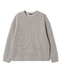 メンズ オーバーサイズ リブ長袖 Tシャツ (LT-BEIGE) (HC9LTA1)