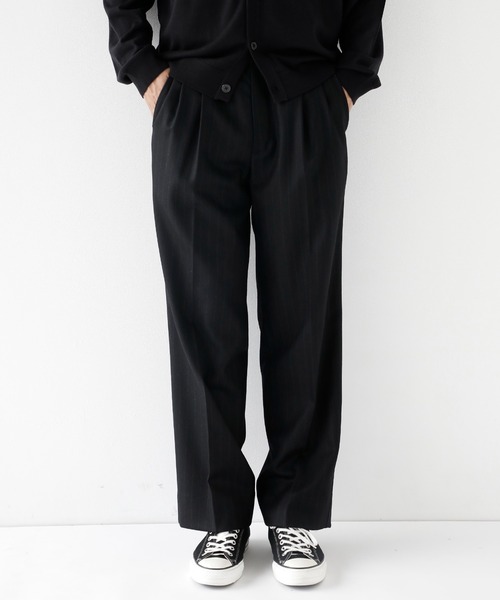 CITY TOKYO（シティトウキョウ）の「【CITY TOKYO/シティートーキョー】Merino wool flannel ストレートトラウザーズ（スラックス・メンズ・ブラック/ネイビー・1/3/2）」の3枚目の写真