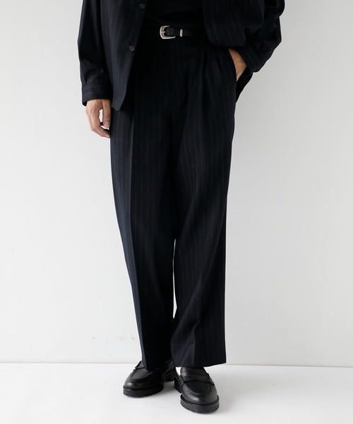 CITY TOKYO（シティトウキョウ）の「【CITY TOKYO/シティートーキョー】Merino wool flannel ストレートトラウザーズ（スラックス・メンズ・ブラック/ネイビー・1/3/2）」の8枚目の写真
