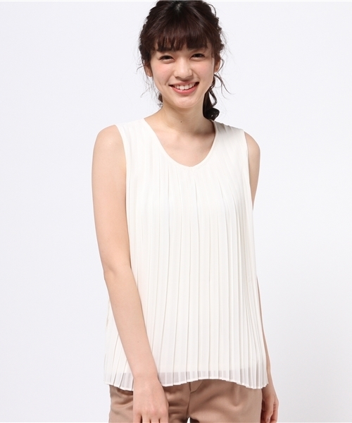 DouDou(ドゥドゥ)の「【DouDou】プリーツタンクブラウス(シャツ/ブラウス・レディース・ホワイト/その他9/ブルー・FREE)」の11枚目の写真