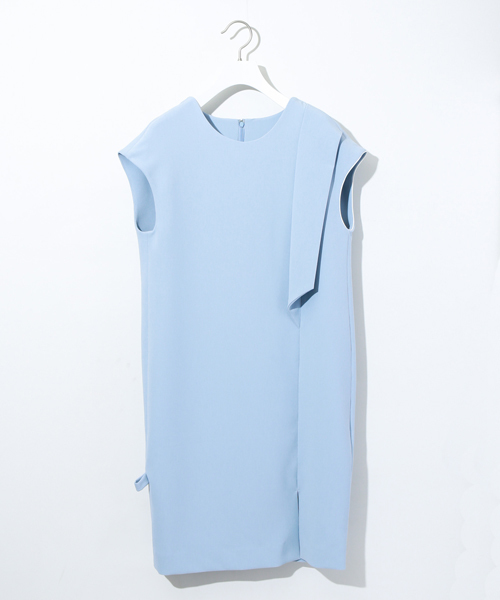 1％（イチ パーセント）の「【1％】ロンナイズ2WAYワンピース（ワンピース・レディース・オフホワイト/サックスブルー・2）」の2枚目の写真