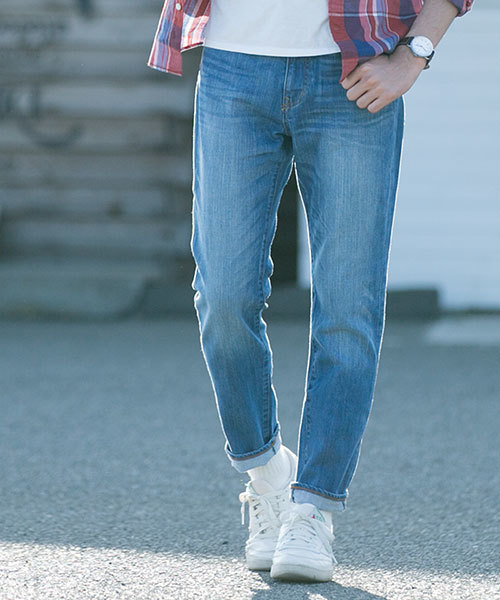 NANO universe（ナノユニバース）の「vintage denimストレート（デニムパンツ・メンズ・ブルー/インディゴブルー/ネイビー・SMALL/LARGE/X-LARGE/MEDIUM）」の3枚目の写真