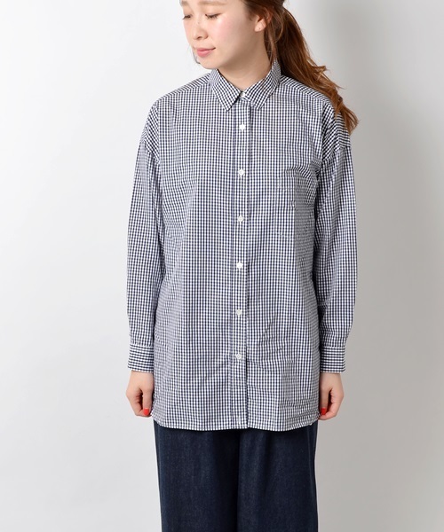 SHIPS Days（シップスデイズ）の「SHIPS Days STANDARD: 2WAYドロップショルダービッグシャツ□（シャツ/ブラウス・レディース・ホワイト/ブルー/ネイビー・S～Ｍ/M～Ｌ）」の7枚目の写真