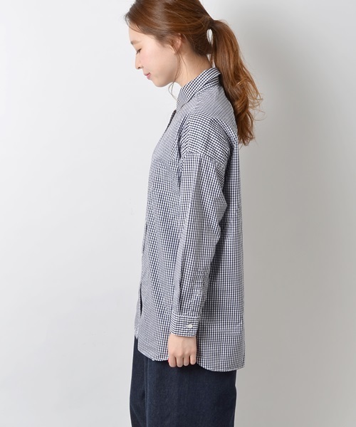 SHIPS Days（シップスデイズ）の「SHIPS Days STANDARD: 2WAYドロップショルダービッグシャツ□（シャツ/ブラウス・レディース・ホワイト/ブルー/ネイビー・S～Ｍ/M～Ｌ）」の8枚目の写真