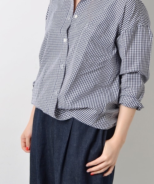 SHIPS Days（シップスデイズ）の「SHIPS Days STANDARD: 2WAYドロップショルダービッグシャツ□（シャツ/ブラウス・レディース・ホワイト/ブルー/ネイビー・S～Ｍ/M～Ｌ）」の10枚目の写真