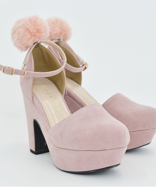 MICOAMERI（ミコアメリ）の「ポンポン付パンプス（パンプス・レディース・グレー/ピンク・L/M）」の3枚目の写真