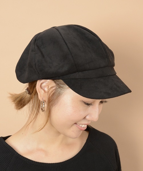 mystic（ミスティック）の「フェイクスエードキャスケット（キャスケット・レディース・チャコールグレー/ブラウン/ブラック・ﾌﾘ-）」の2枚目の写真