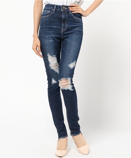 rienda（リエンダ）の「メニークラッシュJ/W DENINMパギンス（デニムパンツ・レディース・ブルー・26inch/25inch/24inch）」の12枚目の写真