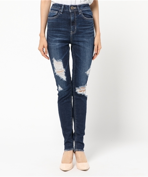 rienda（リエンダ）の「メニークラッシュJ/W DENINMパギンス（デニムパンツ・レディース・ブルー・26inch/25inch/24inch）」の6枚目の写真