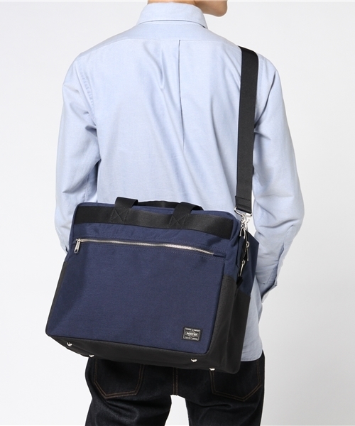 HEAD PORTER(ヘッドポーター)の「SAVILLE/WEEKEND BAG(ショルダーバッグ・メンズ・ネイビー/グレー・ONE SIZE)」の13枚目の写真